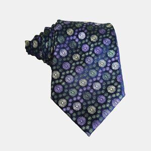 Simon Carter London Handmade Floral Theme Embroidery Silk Tie W3.5 in L 58.5 in